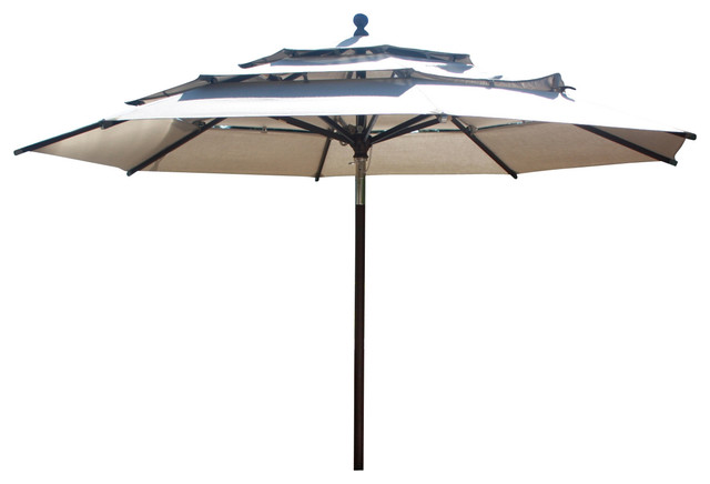 11' Round Market Umbrella, Aluminium Pole - Contemporary - Outdoor .