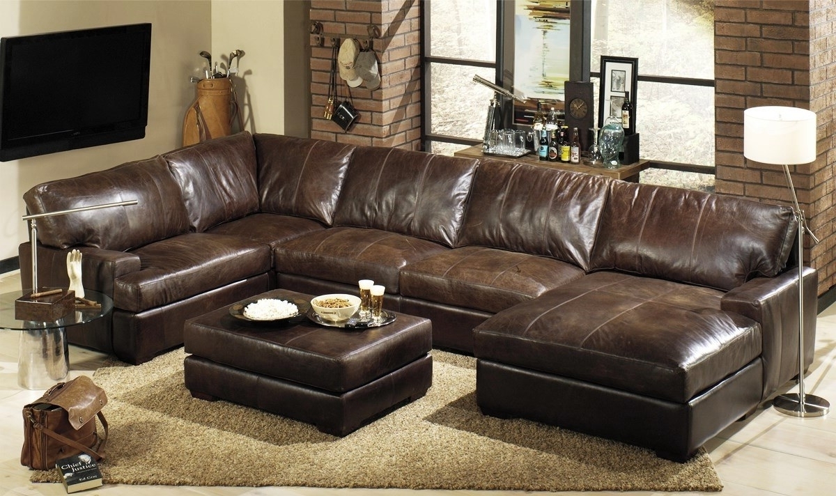 leather sectional sofa with chaise and ottoman