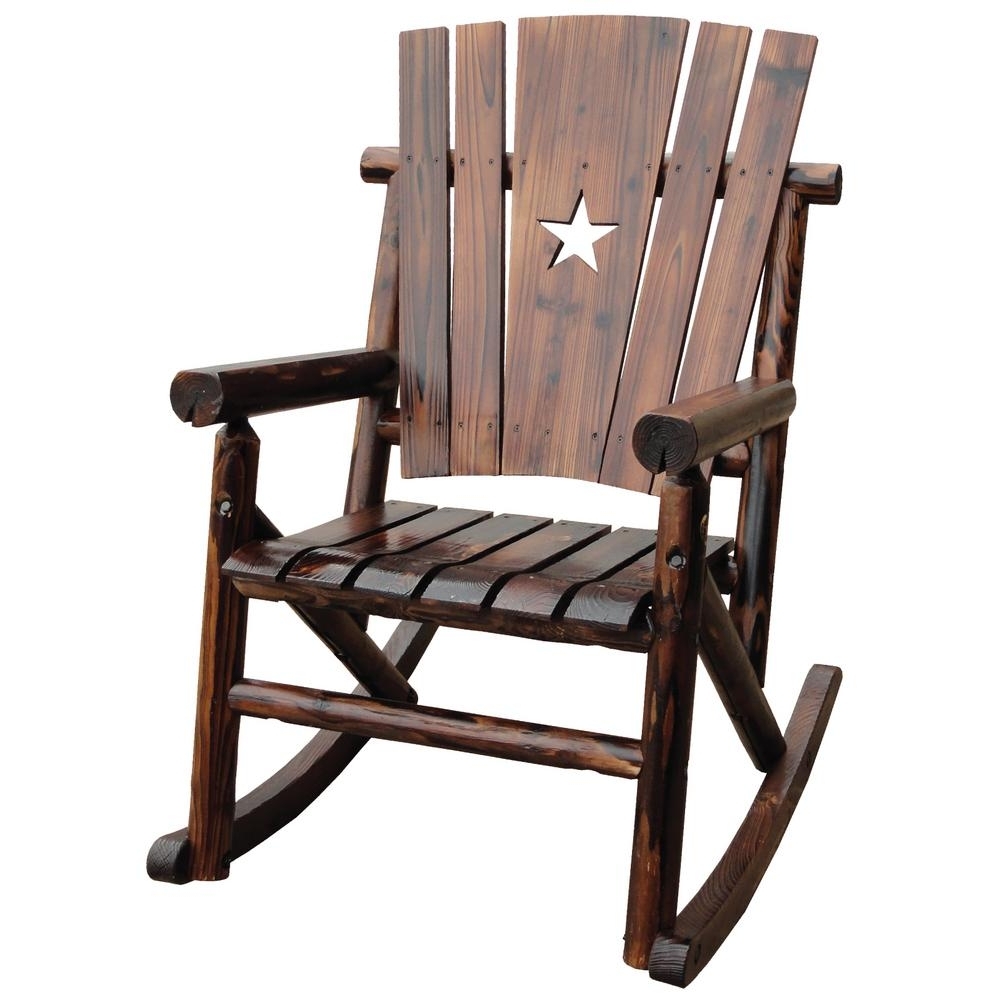Char Log Patio Rocking Chairs With Star