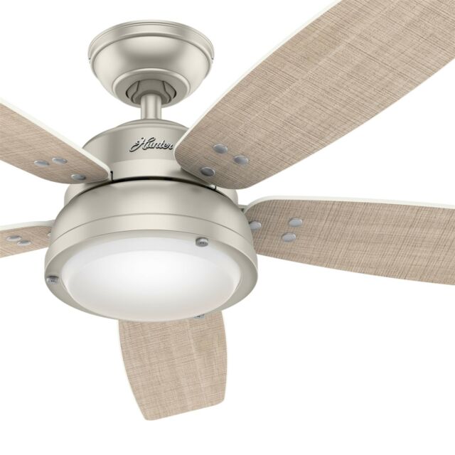 Hunter Fan 52 inch Modern Matte Nickel Indoor/Outdoor Ceiling Fan .
