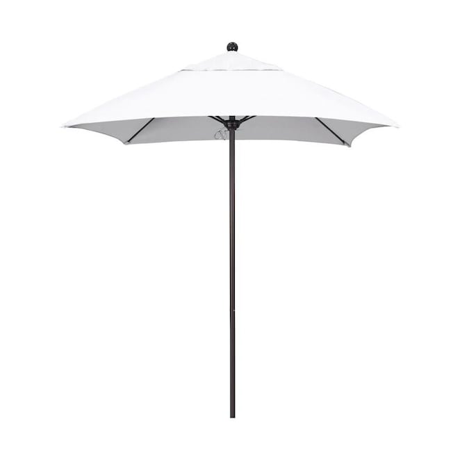 California Umbrella 6-ft Square Natural with Bronze Aluminum Frame .