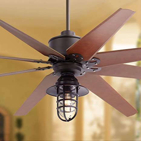 72" Predator Outdoor Ceiling Fan with Light LED Dimmable Remote .