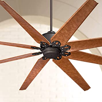72" Predator Outdoor Ceiling Fan with Remote Control Large English .