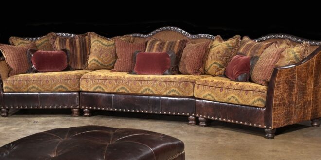 southwest ranch western leather sectional sofa