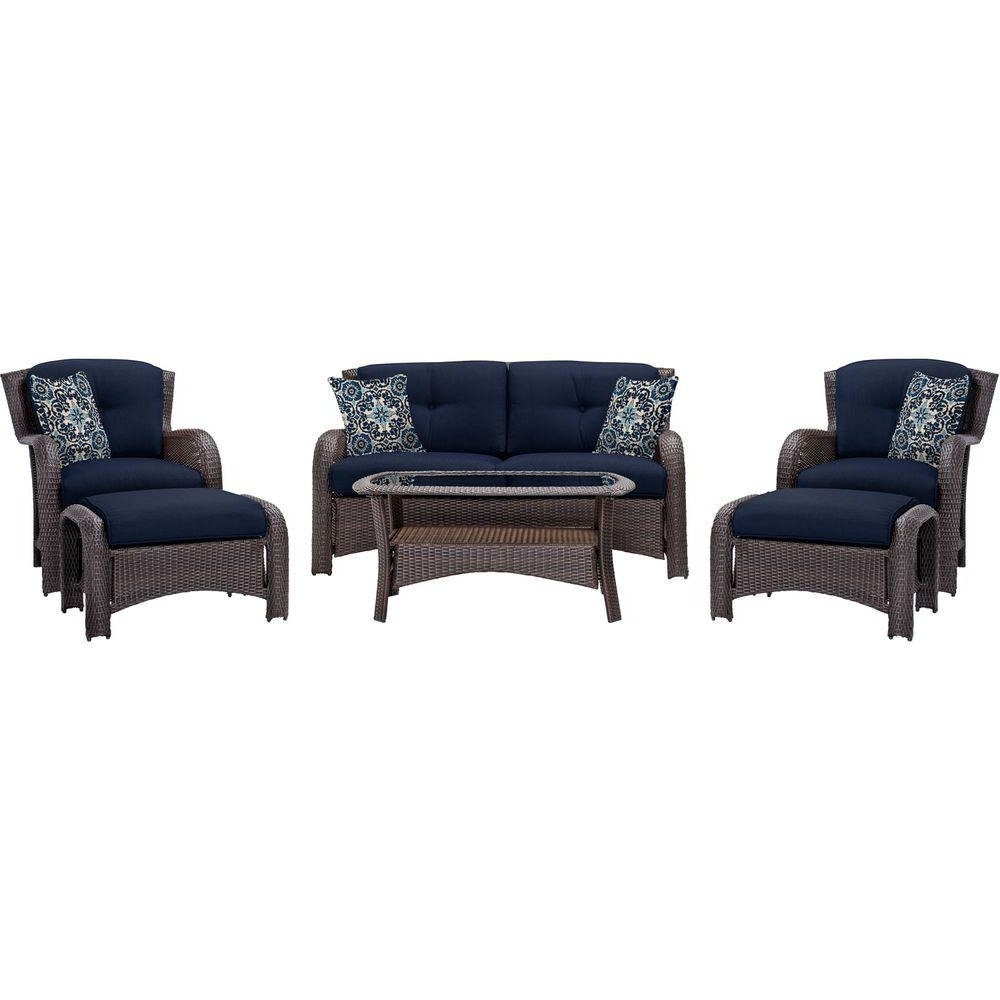 Patio Conversation Sets With Blue Cushions