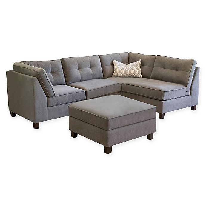 Abbyson Living Amber 5-Piece Modular Sectional Sofa in Grey | Bed .