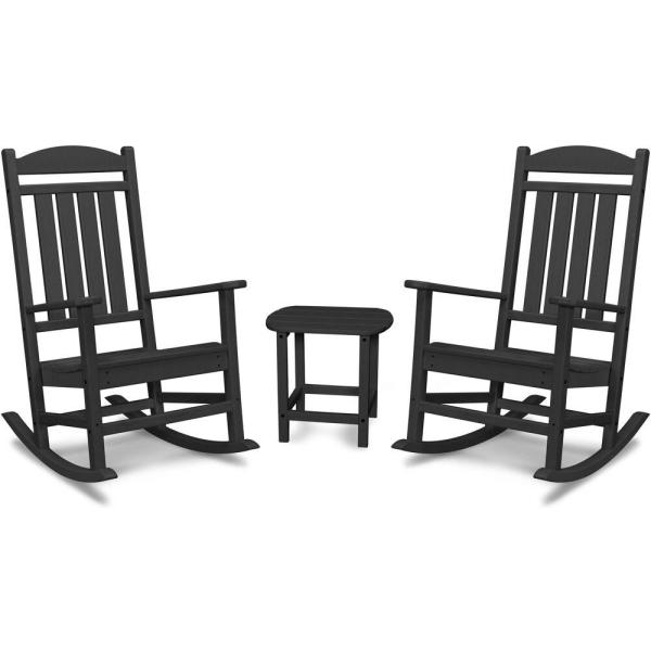 Hanover Pineapple Cay 3-Piece All-Weather Black Plastic Patio .