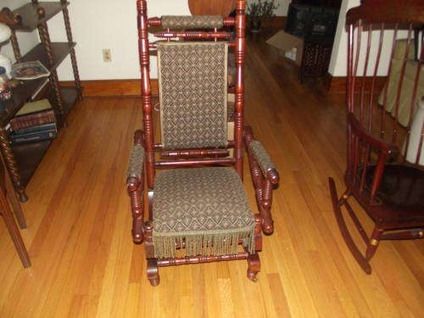 Antique Oak Glider Platform Rocker Wi Chair Co 1876 | Vintage .