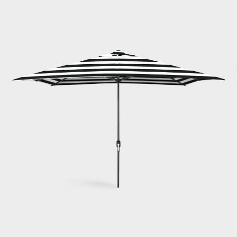 Black Stripe Rectangular Outdoor Umbrella | World Mark
