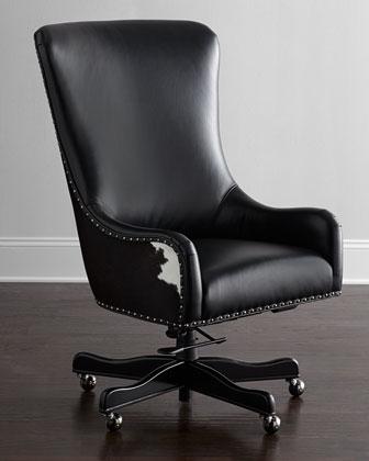 Dougherty Hairhide Executive Office Chair in Bla