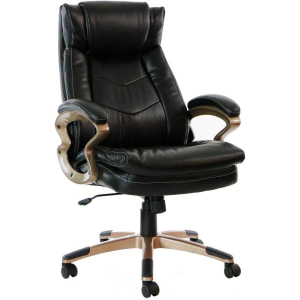 Hanover Atlas Black Executive Office Chair with Upholstered Faux .