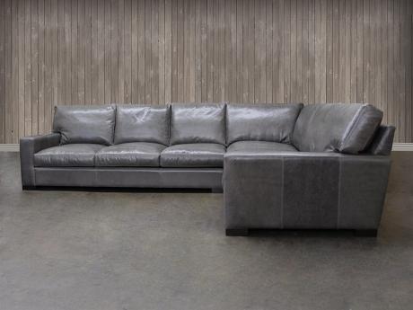 Braxton Leather "L" Sectional Sofa :: Leather Sectional.