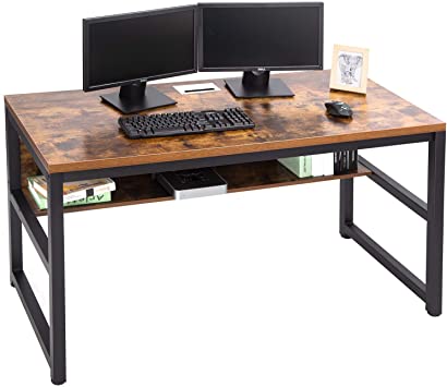 Amazon.com: TOPSKY 55" Computer Desk with Bookshelf/Metal Desk .