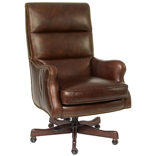 Hooker Furniture Victoria Brown Leather Executive Chair Ec389 085 .