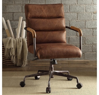 Harith Retro Brown Top Grain Leather Executive Office Chair by Ac