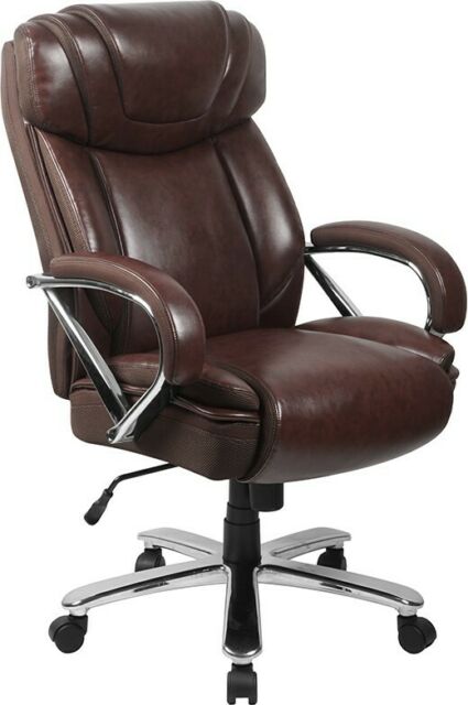 Lane Big & Tall Bonded Leather Executive Chair - Chocolate Brown .