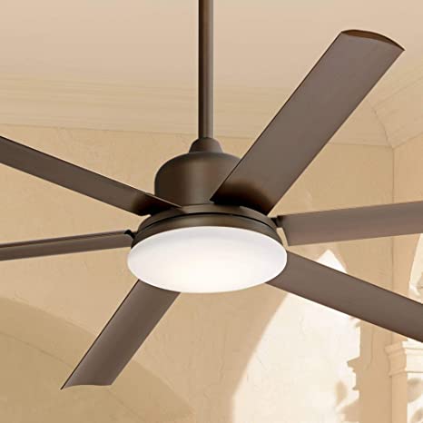60" Casa Arcade Modern Outdoor Ceiling Fan with Light LED Dimmable .