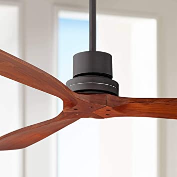 52" Casa Delta-Wing Modern Outdoor Ceiling Fan with Remote Solid .