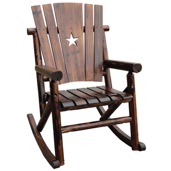 Leigh Country Char Log Patio Rocking Chair with Star TX 93605 .