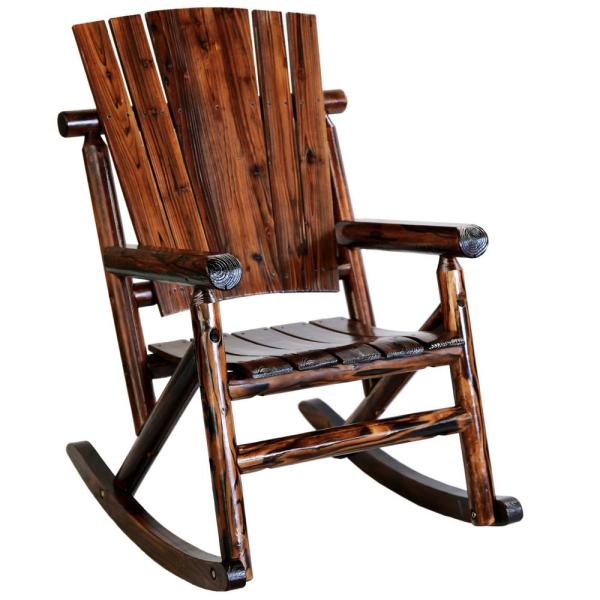 Leigh Country Char-Log Wood Outdoor Rocking Chair TX 93860 - The .
