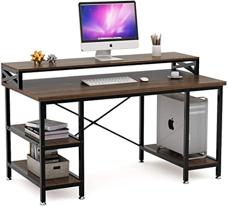 Amazon.com: Tribesigns Computer Desk with Storage Shelves, 55 inch .