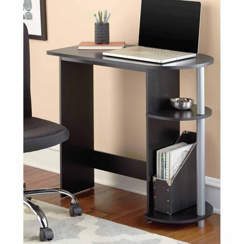 Mainstays Black Computer Desk with Built-in Shelves - Walmart.com .