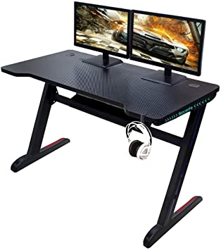 Amazon.com: Bizzoelife Ergonomic Gaming Desk, 47Inch Z Shaped Home .