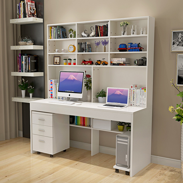 Computer desk with a simple modern desktop bookcase desk bookcase .