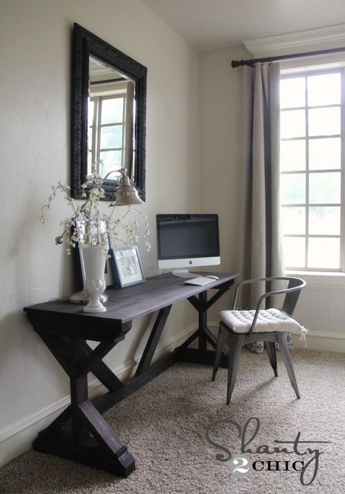 DIY Desk for Bedroom - Farmhouse Style | Home office furniture .
