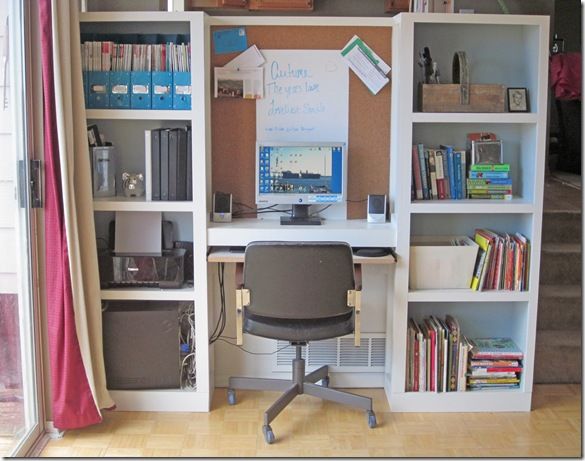 Built-In Bookshelf/Computer Desk | Home, Built in bookcase .