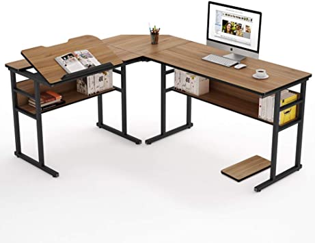 Amazon.com: Tribesigns Modern L-Shaped Desk with Bookshelf, 67 .