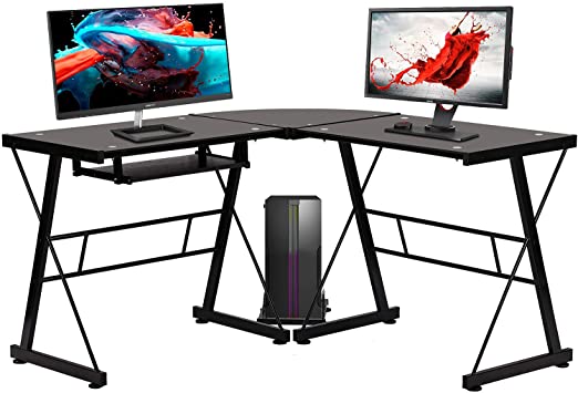 Amazon.com: Computer Desk Gaming Desk Home Office Toughened Glass .