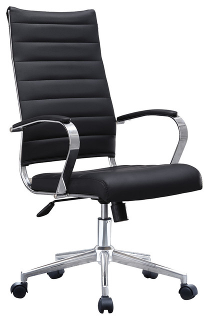 Ergonomic High Back Swivel Boss Ribbed PU Leather Office Chair .