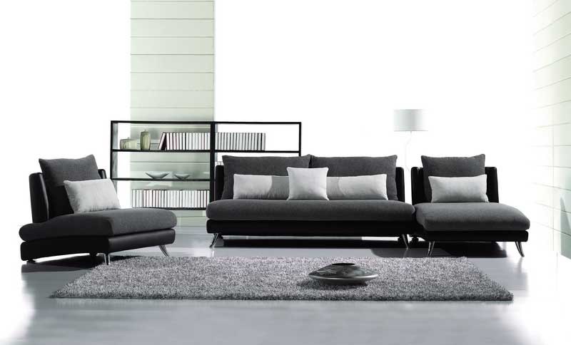 Contemporary Fabric-Leather Sofa Set AE | Fabric Sof