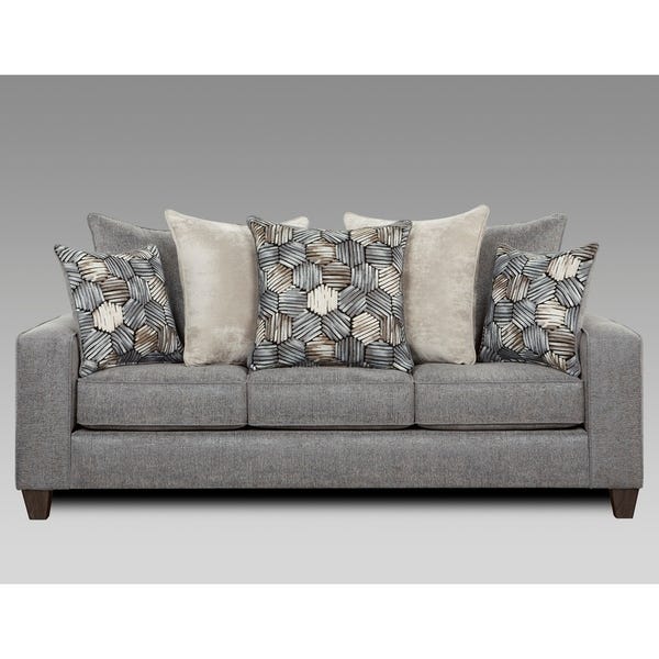 Shop Fier Contemporary Fabric Pillow Back Sofa in Sparkle Graphite .
