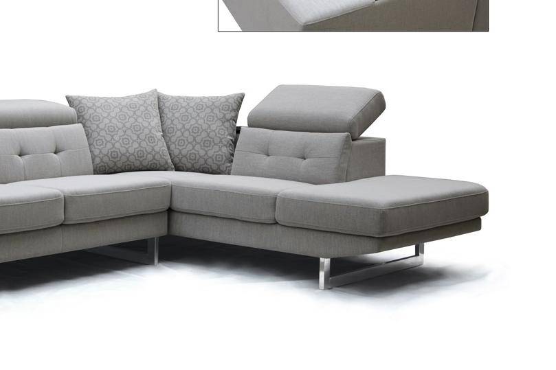Soflex Irvine Modern Grey Fabric Sectional Sofa Right Facing .