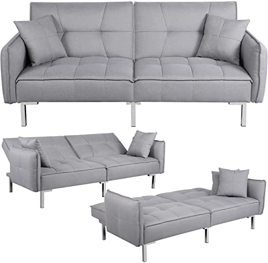 Amazon.com: Yaheetech Sleeper Sofa Convertible Sofa Modern .