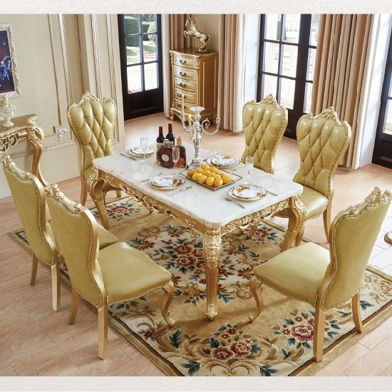 China Optional Color Marble Dining Table with Wood Dining Sofa .