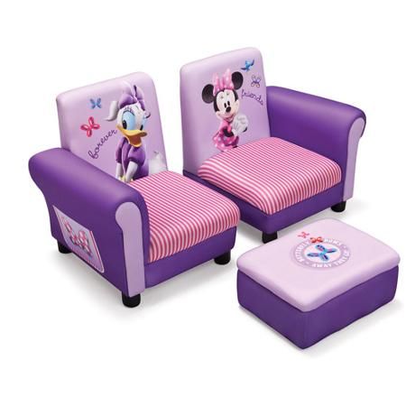 Disney - 3 Piece Upholstered Set, Minnie Mouse Connecting Sofa .