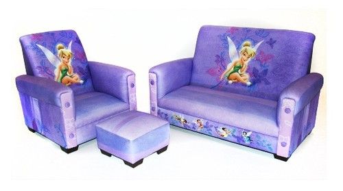Girls Purple Tinkerbell Disney Fairies Sofa Set Couch Kids Chair .