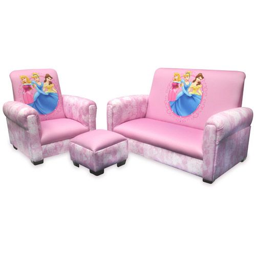 Disney - Princess Hearts and Crowns Toddler Sofa, Chair and .