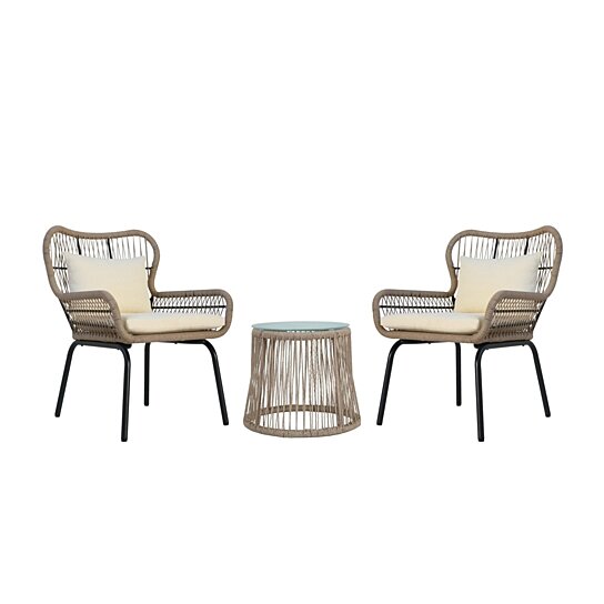 Buy Karen Patio Conversation Set, 2-Seater with Accent Table, Iron .
