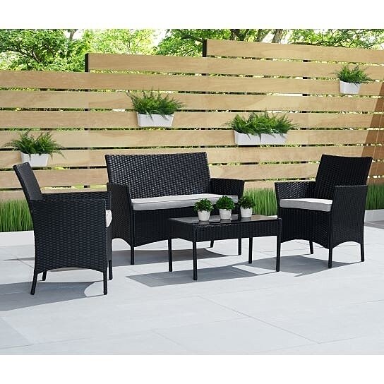 Buy Kanab 4 Piece Outdoor Wicker Conversation Set by RST Brands on .