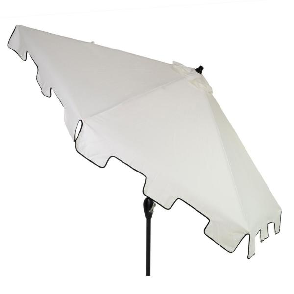 Hampton Bay 9 ft. Steel Drape Patio Umbrella with Square Scalloped .