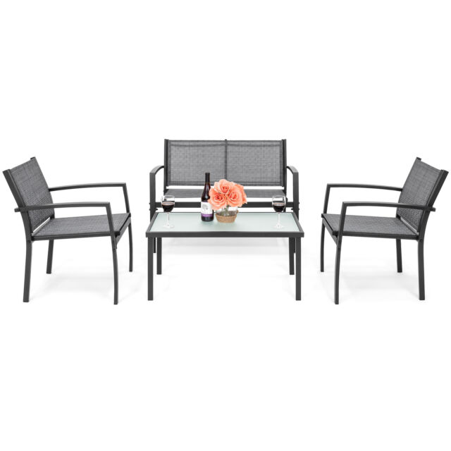Best Choice Products 4-Piece Patio Metal Conversation Furniture .