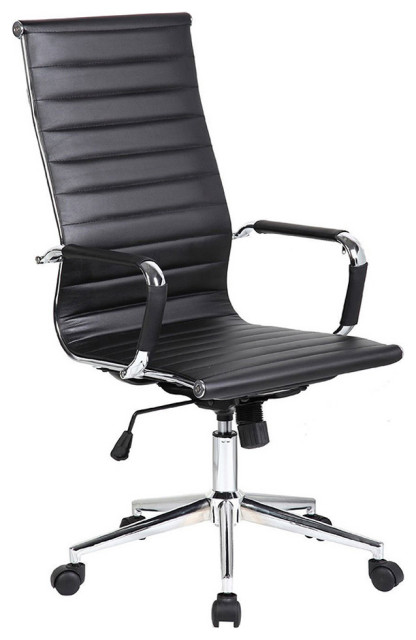 Designer Executive Ergonomic High Back Office Chair Ribbed PU .
