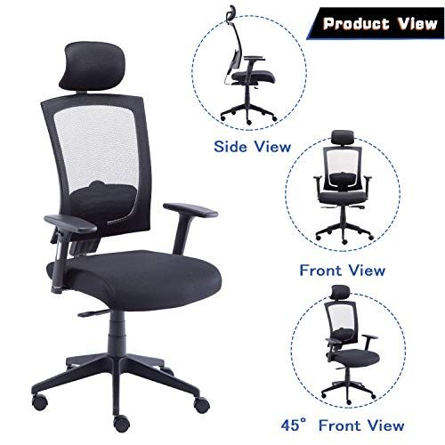 Squadise High Back Ergonomic Mesh Office Chair with Mesh Seat .