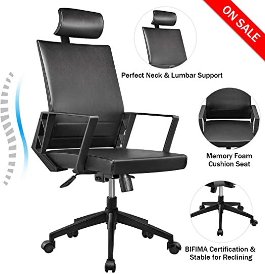 Amazon.com : YOUNBO Office Chair High Back Leather Executive .