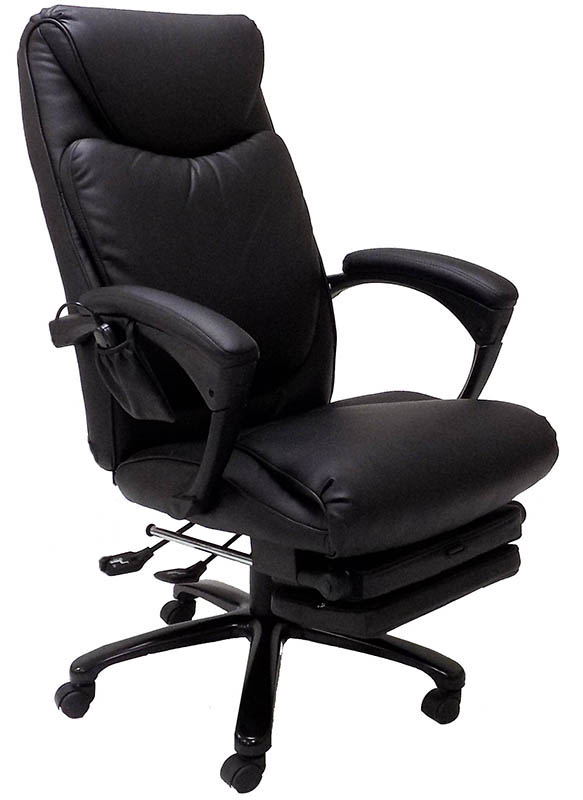 Heated Massage Reclining Leather Office Chair w/Footre