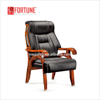 Wooden Executive Chair Office Chairs Without Wheels(fohf-02 .